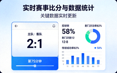 实时赛事比分与数据统计功能展示图